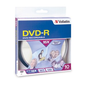 VERBATIM DVD-R 10pk Spindle - 4.7GB 16x