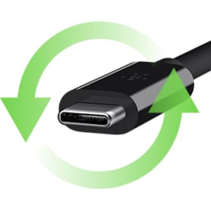 Belkin 3.1 USB-C to USB-A Cable (1M) (USB Type-C) - (F2CU029bt1M-BLK), 60W, 10Gbps, Thunderbolt 3, Samsung Galaxy, iPad, MacBook, 2 Years Warranty
