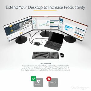 StarTech.com DisplayPort to Triple Head HDMI MST Hub - Multi Monitor MST Hub - DisplayPort 1.2 to HDMI Multi Stream Video Output Hub - 1x DP (M) to 3x HDMI (F)