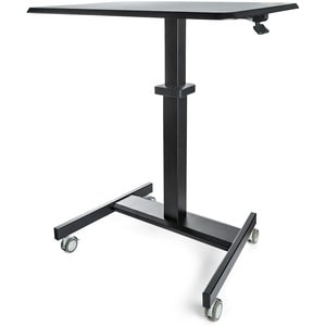 StarTech.com Mobile Standing Desk - Portable Sit Stand Ergonomic Height Adjustable Cart on Wheels - Rolling Computer/Laptop Workstation Table with Locking One-Touch Lift for Teacher/Student (STSCART2)