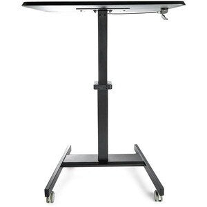 StarTech.com Mobile Standing Desk - Portable Sit Stand Ergonomic Height Adjustable Cart on Wheels - Rolling Computer/Laptop Workstation Table with Locking One-Touch Lift for Teacher/Student (STSCART2)