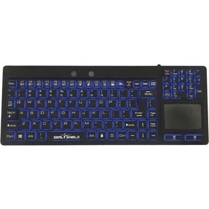 SEAL SHIELD Seal Silk Glow# Silicone Keyboard w/ Touch Pad Waterproof Backlit Black USB