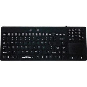 SEAL SHIELD Seal Silk Glow# Silicone Keyboard w/ Touch Pad Waterproof Backlit Black USB