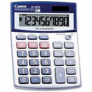 CANON LS100TS 10 Digit Tax Business Function Angled Display