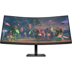 HP OMEN 34C OMEN BY HP 34in WQHD EDGE-LIT 165HZ CURVED Gaming Monitor 3440 x 1440 1500R CURVATURE VA PANEL 21:9 1MS GTG 400 NITS HDR ANTI-GLARE 2 x HDMI 2.0 DISPLAYPORT 1.4 AUDIO OUT HEIGHT ADJUSTABLE VE