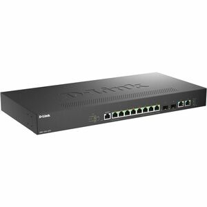 D-LINK 12-Port Multi-Gigabit Smart Managed PoE+ Switch with 8 2.5G PoE+ ports 2 10GBASE-T and 2 10G SFP+ ports. PoE budget 240W.