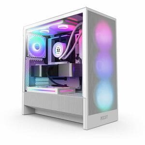 NZXT H5 Flow RGB 2024 Compact Mid-Tower ATX Case with RGB Fans - All White