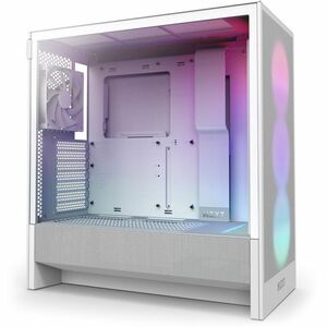 NZXT H5 Flow RGB 2024 Compact Mid-Tower ATX Case with RGB Fans - All White