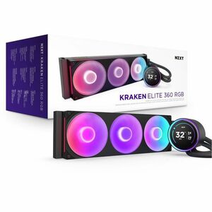 NZXT Kraken Elite 360 RGB V2 - 360mm AIO liquid cooler w/ Display and RGB Core Fan - Single Frame Black