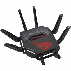 ASUS ROG Rapture GT-BE98 Extendable Gaming Router WiFi 7 Wireless BE25000 1x 10GBe WAN/LAN Port 1x 2.5GGbe WAN/LAN Port 1x 10GBe Port 3x 2.5GBe Ports 1x Gigabit Port 1x USB 3.2 Port 1x USB 2.0 Port