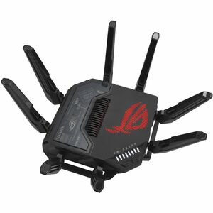 ASUS ROG Rapture GT-BE98 Extendable Gaming Router WiFi 7 Wireless BE25000 1x 10GBe WAN/LAN Port 1x 2.5GGbe WAN/LAN Port 1x 10GBe Port 3x 2.5GBe Ports 1x Gigabit Port 1x USB 3.2 Port 1x USB 2.0 Port