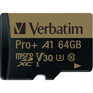 Verbatim Pro 600X Micro SDXC 64GB Class 10 UHS-I A1 V30 U3 /w Adaptor