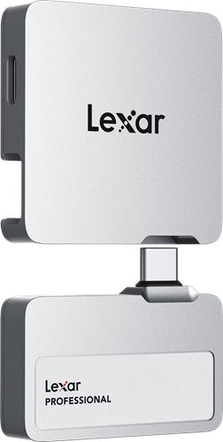 Lexar LSL400S001T-RNSNG, SL400 Professional Go Portable SSD with Hub, 1TB, USB 3.2, Read Speed Up to 1050MB/s, Write Speed Up to 1000MB/s, Silver, 5 Year Limited Warranty