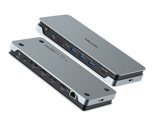 Volans VL-UCDLMD, Aluminum 14-in-1 Quadruple 4K Display Multifunctional USB-C Docking Station, 100W, 2xDP, 2xHDMI, 4xUSB, 1xGbE Port, 1x3.5mm Jack, 1xSD Card Reader, 1xMicroSD Card Reader, 1 Year Warranty