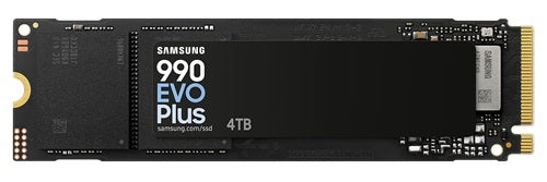Samsung 990 EVO Plus 4TB PCIe Gen5 NVMe SSD 7250MB/s 6300MB/s R/W 1050K/1400K IOPS 2400TBW 1.5M hrs V-NAND TLC AES 256-bit Encryption 5yr wty