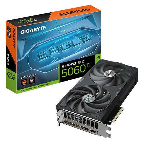 Gigabyte GV-N506TEAGLE OC-16GD, Nvidia GeForce RTX 5060 Ti, 16GB GDDR7, Core Clock: 2617MHz, Cuda Core: TBD, 1xHDMI, 3xDP, PSU: 650W, PCIe5.0, 3 Year Warranty