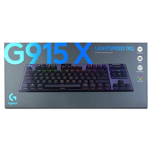 Logitech 920-012726, G915 X Lightspeed TKL Wireless Gaming Keyboard, Black English Tactile, Bluetooth-enabled devices Internet access for Logitech G HUB Software, 2 Year Warranty