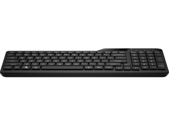 HP 475 Dual-Mode Wireless Keyboard Bluetooth 5.3 Up to 24M Battery life USB Type-A port Multi-OS Device Unifying Dongle Slim full numpad Black