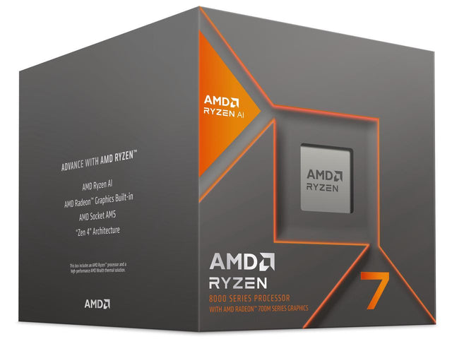 AMD Ryzen 7 8700G 8 Cores/16Threads, 65 watts, Max Freq 5.150Ghz, 24MB Cache, Wraith Spire Cooler, Radeon™ Graphics
