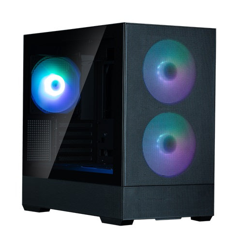 Zalman P30 AIR BLACK, Mini-Tower, Tempered Glass, Drive Bays: 2x Combo (3.5" or 2.5"), 3x 2.5", Expansion Slot: 5, Motherboard Support: mATX / Mini-ITX, Pre-Installed Fan: 3x 140mm ARGB, 1 Year Warranty