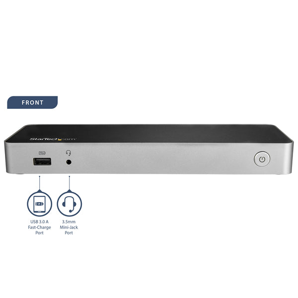 StarTech DK30CHDDPPD, Add dual monitors (4K HDMI and 4K DP) plus an SD card reader and multiple USB ports to your laptop plus power and charge as you work, Dual Monitor USB-C Dock connects your USB C laptop to two 4K monitors: 1x DisplayPort (DisplayLink)