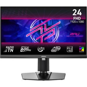 MSI MPG 242R X60N 24.1" 600Hz FHD Rapid TN Gaming Monitor 1920x1080 16:9 0.1ms GTG 1000:1 Contrast 350 Nits DP 1.4a/HDMI 2.1 HDR 400 Tilt/Swivel/Height/Pivot VESA 100x100mm Adaptive-Sync 3Yr