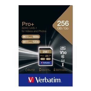 Verbatim Pro+ 4K SDXC 256GB UHS-I U3