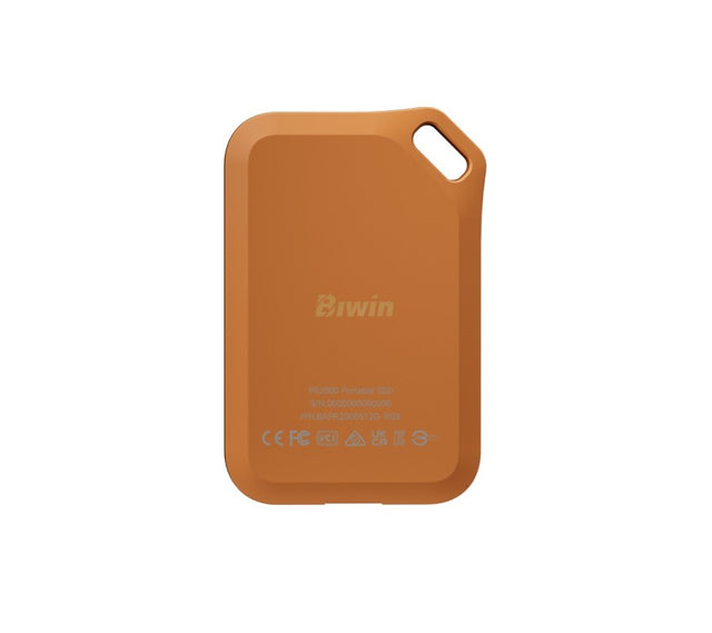 BIWIN BIW-PR2000-1TB Amber PR2000 Orange Portable SSD with IP67 R/W up to 2000mb/s / 1800mb/s - 1TB