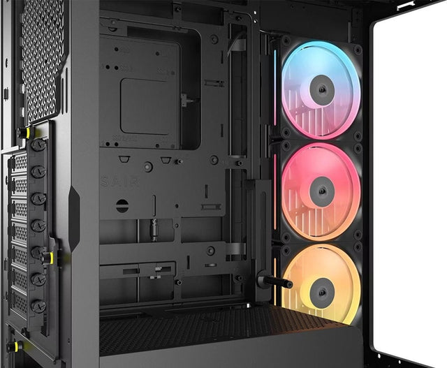 Corsair FRAME 4500X LX-R RGB LINK Panoramic Glass Mid-Tower PC Case Black: up to 460mm GPU, 360mm radiators, rich I/O, and versatile fan/rad mounts