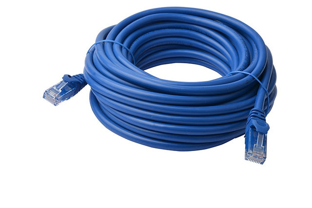 8Ware CAT6A Cable 15m - Blue Color RJ45 Ethernet Network LAN UTP Patch Cord Snagless