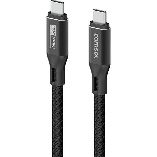 2x Comsol 1m 20Gbps 100W USB-C to USB-C Cable