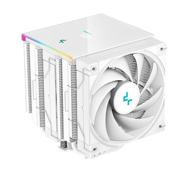 DeepCool AK620 Digital White High Performance Dual Tower CPU Cooler, 6 Copper Heat Pipes, 2x 120 FDB Fans, LGA2066/2011-v3/1851-1155/AM4/AM5