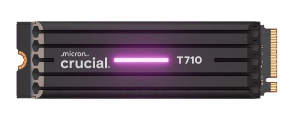 Micron (Crucial) Crucial T710 1TB PCIe Gen5 NVMe 2280 SSD w Heatsink - 14900/13700 MB/s R/W 600TBW 2.2M IOPs 1.5M hrs MTTF with DirectStorage for Intel & AMD 5yrs