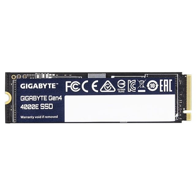 GIGABYTE Gen4 4000E SSD 1TB, PCI Express 4.0x4, M.2, 1000GB, Up to 4000 MB/s, 3900 MB/s, MTBF 1.5M hours, 3 y Warranty