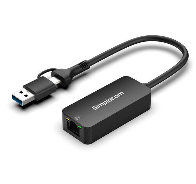 Simplecom NU405C, SuperSpeed USB-C and USB-A to 2.5G Ethernet Network Adapter, 2.5Gbps LAN, 1 Year Warranty