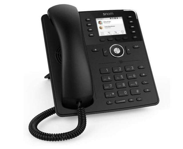 SNOM D735 SIP Desk Telephone, l 2.7 Inch TFT Display, 32 Self-Labeling Function Keys (8 Physical), Black