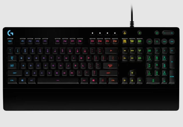 Logitech G213 Prodigy RGB Gaming Keyboard, 16.8 Million Lighting Colors Mech-Dome Backlit Keys Dedicated Media Controls Spill-Resistant Durable