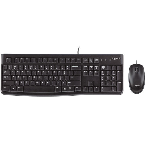 Logitech MK120 Keyboard & Mouse Combo Quiet typing and Spill resistant High-definition optical tracking Thin profile 3yr wty