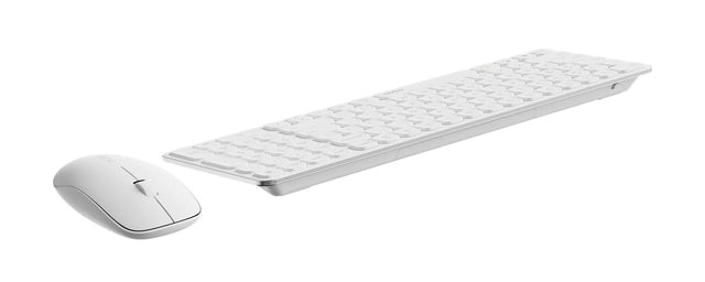 RAPOO 9320M Bluetooth 4.0, 5.0 + 2.4G Wireless Multi-mode Keyboard Mouse Combo, Aluminum Base, 2400 DPI, 10M Range, Compact White Retail Pack