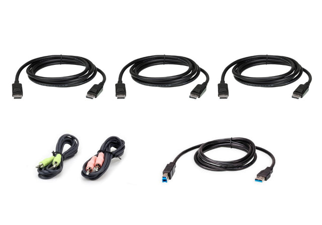 Aten CS1964 Cable Kit, includes 3 1.5m DisplayPort cables, 1.8m USB, audio input and output cables