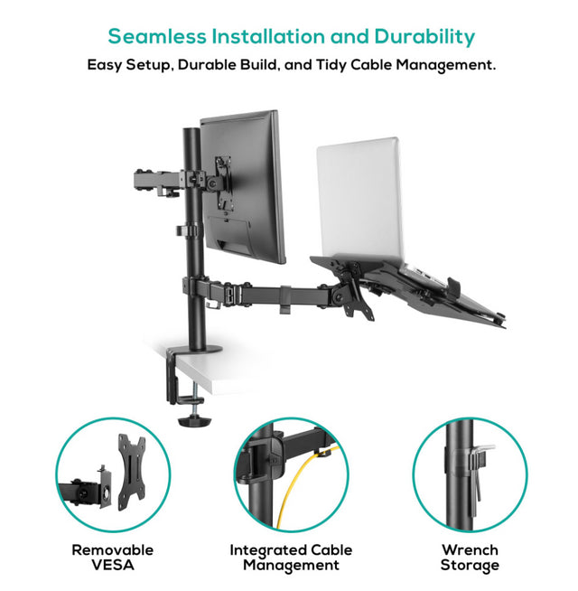 mbeat® activiva ErgoLife Dual Monitor Screen Double Joint Monitor Arm is a versatile and economical solution for dual 13”-32” screens