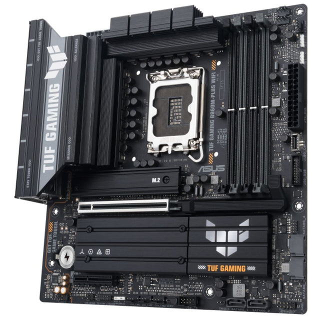 ASUS TUF GAMING B860M-PLUS WIFI LGA1851 mATX Motherboard 256GB, 4x DDR5, 1 x PCIe 5.0, 3 x M.2 slots, 4 x SATA, WiFi 7, 1 x HDMI, 1 x DP