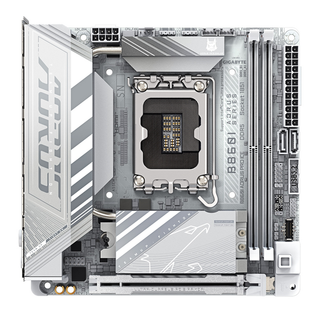 Gigabyte M/B B860I AORUS PRO ICE 1.0, Intel ® B860, 4 x DDR5 up to 128 GB, 1x HDMI, 1 x PCI Express x16, 2 x M.2, 2 x SATA, 8x USB 3.2