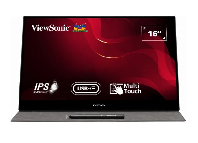 ViewSonic 16” TD1655 Touchscreen FHD IPS , 2x Type-C (Power in with Video & Data). 3.5mm Audio, Mini HDMI x 1, Ultra Portable Monitor