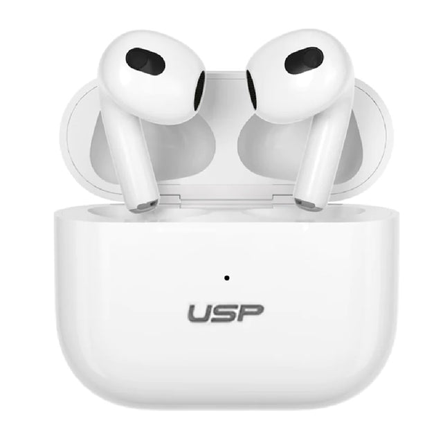 USP True Wireless Earphones/Headphones White BT231, Long Battery Life, Smart Touch, Coil Speaker, More Stable, Bluetooth 5.0 Technology