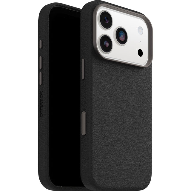 OtterBox Symmetry Cactus Leather MagSafe Apple iPhone 17 Pro Max (6.9") Noir Ash (Black) - (77-99061), DROP+ 3X Military Standard, 7 Years Warranty