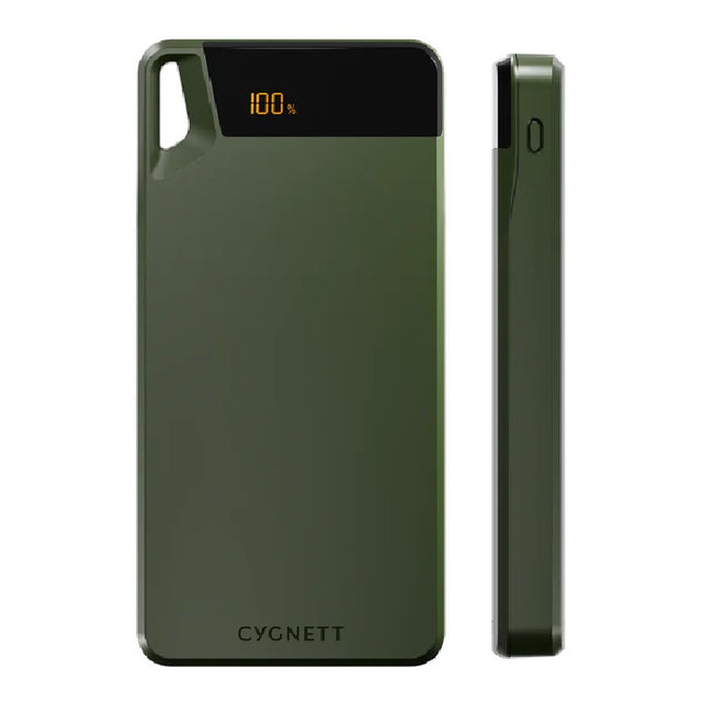 Cygnett ChargeUp Boost 4th Gen 10K mAh Power Bank-Green(CY4746PBCHE)Triple Port(Dual USB-A 15W + 1xUSB-C 15W),15cm USB-C Cable, 15W Max, 2 Yrs