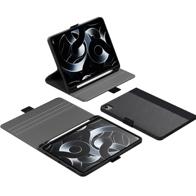 Cygnett TekView Apple iPad Air M2 (13")/ iPad Pro (12.9") (6th/5th/4th/3rd) Case - Black, 4ft Drop Protection, Multi Viewing Stand,2 Years Warranty