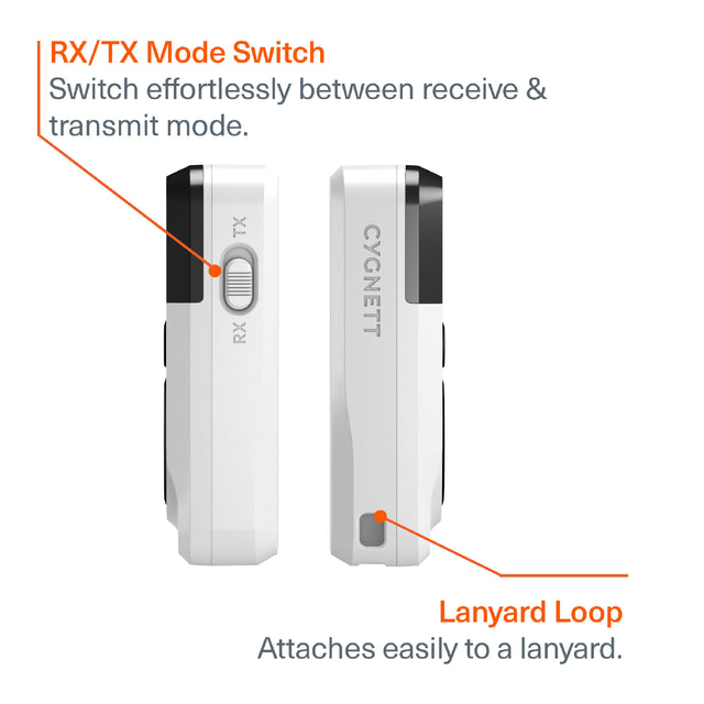 Cygnett Voyager Wireless Elite Audio Adapter - White - (CY5164VOYAA), Detailed LCD display, 28+ hours of playtime, 2 Years Warranty