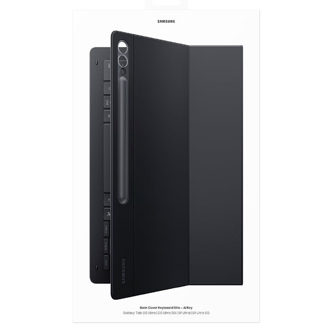 Samsung Galaxy Tab S10 Ultra/ Tab S9 Ultra Book Cover Keyboard Slim Black - Slim and lightweight, Wireless Sharing, AI Key